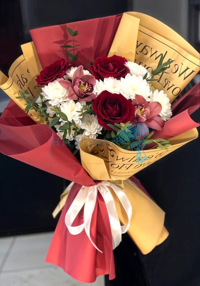 Букет цветов Полет Чувств Букет цветов из: Хризантемы, Орхидеи и Розы